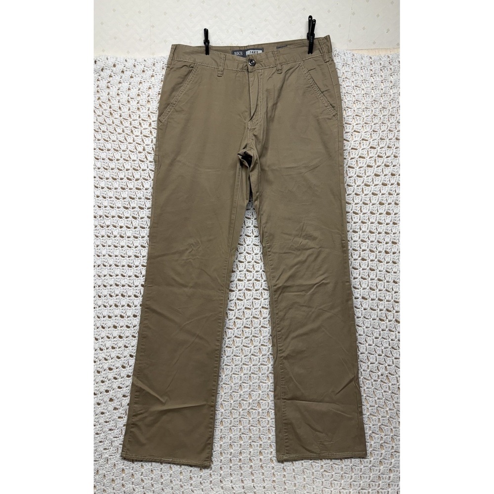 BKE Jake Khaki Pants Men's Tag 32L Fits 34x33 Beige Straight Leg Cotton Blend